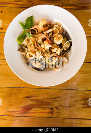 Pasta mit Meeresfrüchten Stockfoto