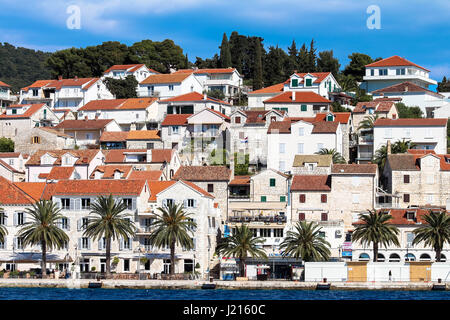 Schöne Insel Hvar in Kroatien. Malerische Küstenlandschaft Stockfoto