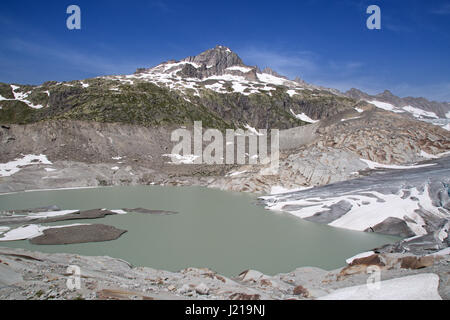 Rhonegletscher, Quelle der Rhone Fluss Stockfoto