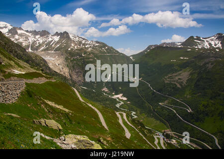 Rhonegletscher, Quelle der Rhone Fluss Stockfoto