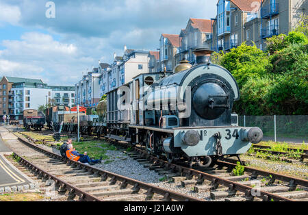 Dampfmaschine im Bristol Hafen arbeiten Stockfoto