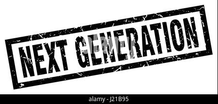 schwarze Quadrat Grunge nächste Generation Stempel Stock Vektor