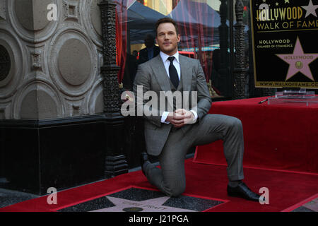 Los Angeles, CA, USA. 21. April 2017. LOS ANGELES - 21 APR: Chris Pratt auf dem Walk of Fame Stern Zeremonie auf dem Hollywood Walk of Fame am 21. April 2017 in Los Angeles, CA-Credit: Hpa / via ZUMA Draht/ZUMA Draht/Alamy Live-Nachrichten Stockfoto