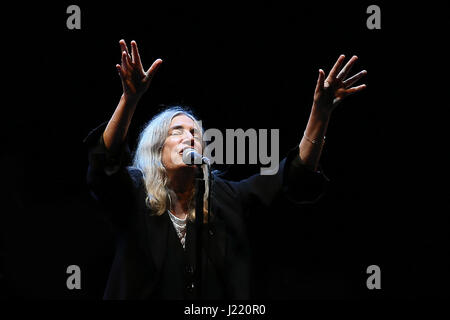 Turin, Italien, 27.07.2015. Patti Smith trat beim Blumen-Festival in Collegno (Turin) mit Songs auf seinen Alben "Pferde" Foto: Cronos/Daniela Parra Saiani Stockfoto