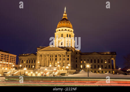 Topeka, Kansas - Eingang zum State Capitol Building. Topeka, Kansas, USA. Stockfoto