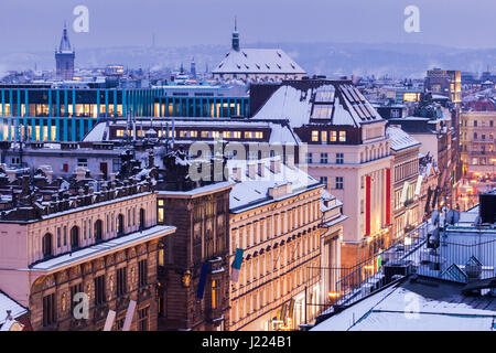 Prager Straße - Luftbild. Prag, Böhmen, Tschechien. Stockfoto