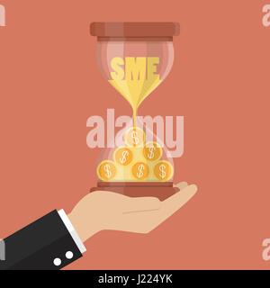 Zeit ist Geld für kleine und mittelständische Unternehmen. Business-Konzept Stock Vektor