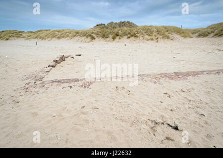 Die Überreste der alten Formby Rettungsstation 1776 bis 1918 Stockfoto