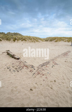 Die Überreste der alten Formby Rettungsstation 1776 bis 1918 Stockfoto