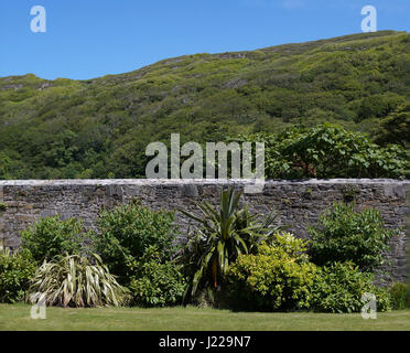 das Bild zeigt die viktorianischen ummauerten Garten, Kylemore Abbey, Irland Stockfoto