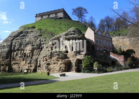 Höhlen, Nottingham Castle und Museum von Nottingham Life UK April 2017 Stockfoto