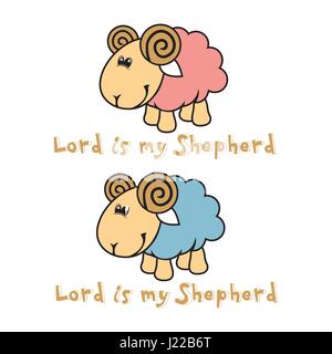 Christliche Print. Herr ist mein Hirte Stock Vektor