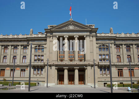 Der Palacio de Los Tribunales de Justicia de Santiago. Historisches Gebäude in Santiago, Chile Gehäuse der oberste Gerichtshof Chiles. Stockfoto