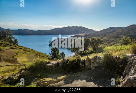 Isla del Sol am Titicaca-See - Bolivien Stockfoto