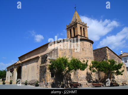 Blick von der romanischen Kirche Sant Llorenç in dokumentarische De La Selva, Girona - Spanien Stockfoto