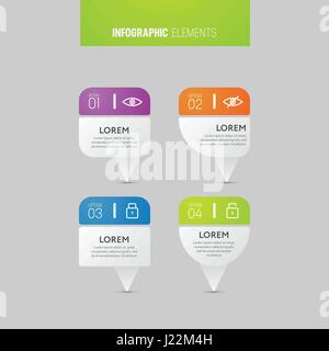 Satz von Infografiken Elementen. EPS10. Vector.Can werden für Workflow-Layout, Diagramm, Business-Schritt-Optionen verwendet Stock Vektor