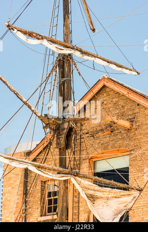 Roten Backsteingebäuden entlang Circular Quay Wharf, Sydney, New South Wales, Australien Stockfoto