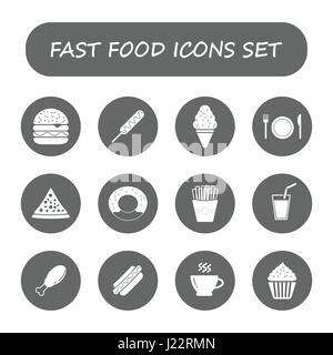 Fast-Food Icons set, Vektor-Illustration-EPS10 Stock Vektor