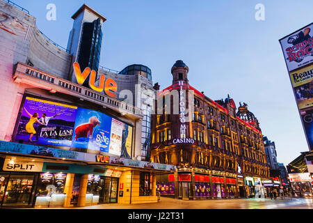 England, London, Soho, Leicester Square, Vue Kino-Komplex und Hippodrome Casino Stockfoto