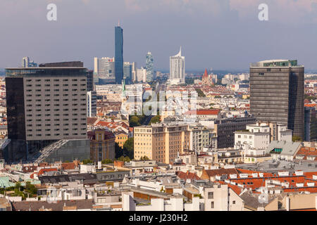 Österreich, Wien, Stadtzentrum, Bürogebäude, Blick Zur Donau City, Stadtansicht, Skyline Stockfoto