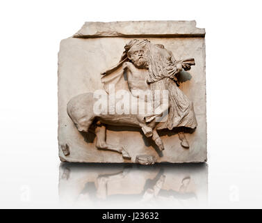 Skulptur von Lapiths und Zentauren kämpfen aus der Metope des Parthenon auf der Akropolis in Athen keine XXIX. Auch bekannt als die Elgin Marbles. Brit Stockfoto