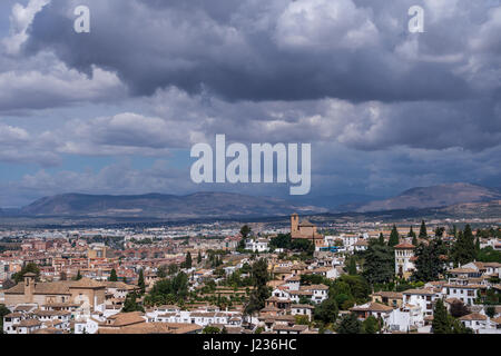 Panorama Blick von Alhambra Granada Stadt Stockfoto