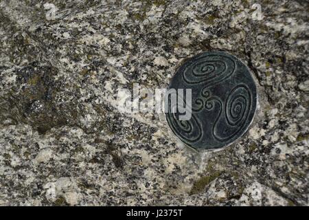 Symbol in Marko Pogačnik "Solar Plexus Europas"-Installation. Ort wo InMusic Festival statt. Stockfoto
