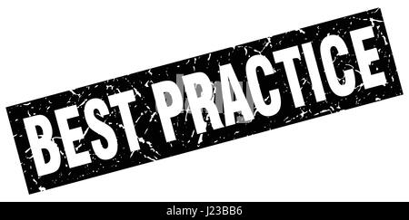 schwarze Quadrat Grunge beste Praxis Stempel Stock Vektor