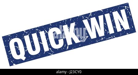 blaues Quadrat Grunge quick-Win Stempel Stock Vektor