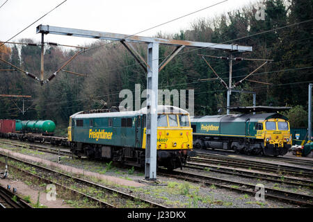 Freightliner Eisenbahn Terminal, Ipswich, Suffolk, UK. Stockfoto