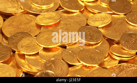 American Gold Eagle 1 Unze Gold Bullion Coins - Reichtum Konzept Stockfoto