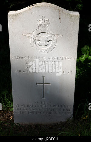 Grab von Senior Aircraftsman R.F Shakes, Bawdsey, Suffolk, UK. Stockfoto