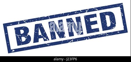 blaues Quadrat Grunge verboten Stempel Stock Vektor