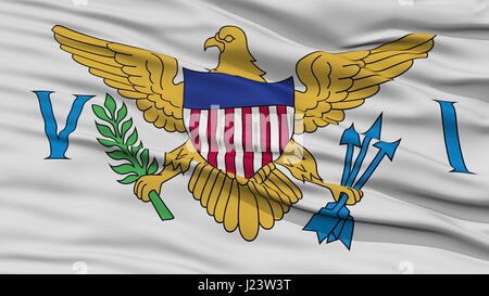 Closeup-Vereinigte Staaten Jungferninseln Flagge, USA-Staat Stockfoto
