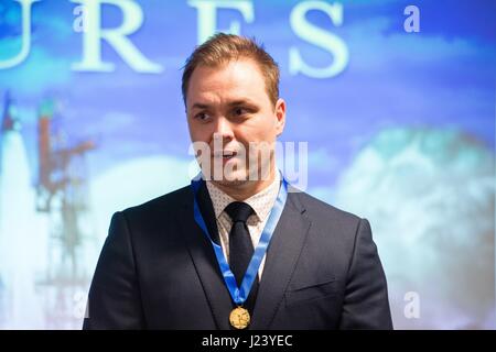 Filmemacher Ted Melfi spricht während eine versteckte Figuren Film-Event auf der NASA-Hauptquartier 15. Februar 2017 in Washington, DC.    (Foto von Aubrey Gemignani /NASA über Planetpix) Stockfoto