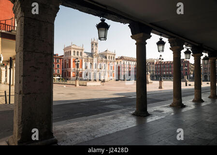 Hauptplatz von Valladolid, Spanien. Hauptstadt der autonomen Gemeinschaft Kastilien-León. Pan Stockfoto