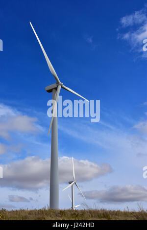 Windkraftanlagen produzieren saubere, erneuerbare Energie in North Dakota. Stockfoto