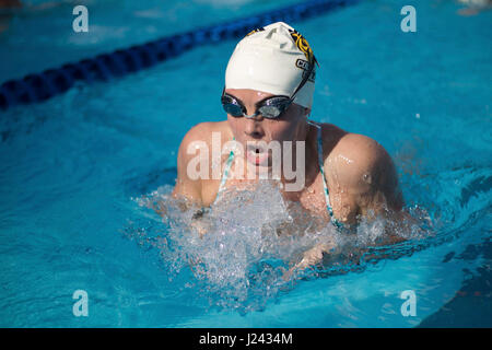 Konkurrent in der Orange Bowl Classic 2016, Stiftskirche schwimmen treffen. Stockfoto