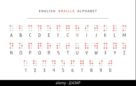 Englischen Braille-alphabet Stock Vektor