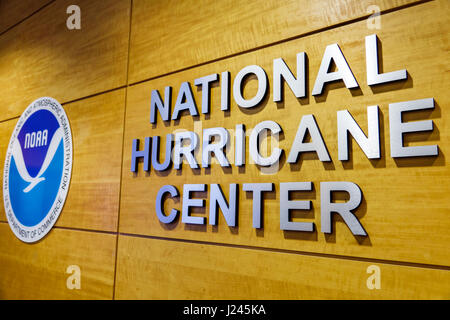 Miami Florida, National-Zentrum für den Unwettern, NHC, NOAA, nationaler Wetterdienst, offenes Haus, innen, Schild, FL170318034 Stockfoto