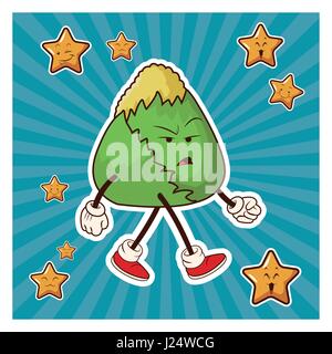 Kawaii japanisches Essen böse Charakter Stock Vektor