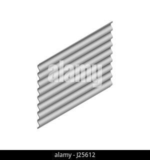 Wave Schiefer Blatt isoliert auf weißem Hintergrund, vertikale Anordnung. Element des Entwurfs von Baustoffen. Isometrische 3D-Stil, Vektor Interessenvertreter Stock Vektor