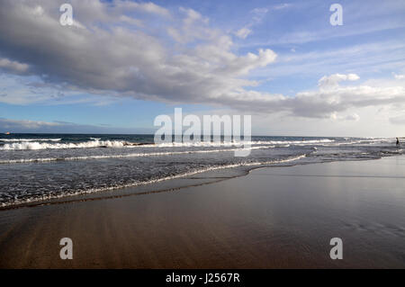 Playa del Ingles Abend Blick auf Gran Canaria Kanarische Inseln in Spanien Stockfoto