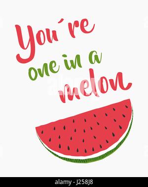 in eine Melone, lustiges Zitat poster Stock Vektor