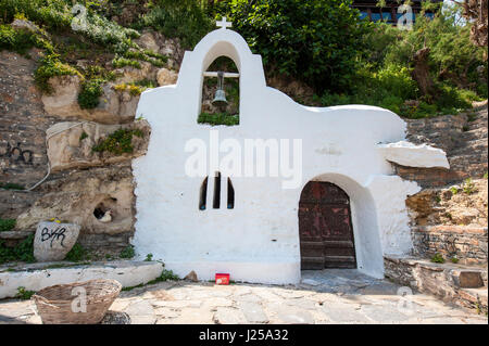 Eine kleine byzantinische Kirche in Agios Nikolaos, Crete. Stockfoto