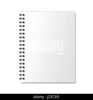 Leere realistische Spirale Notizblock Mockup für branding, isoliert auf weiss Stock Vektor