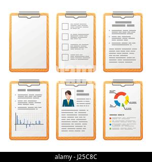 Hellen realistischen Checkliste auf Holzbrett isoliert auf weiss Stock Vektor