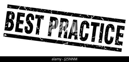 schwarze Quadrat Grunge beste Praxis Stempel Stock Vektor