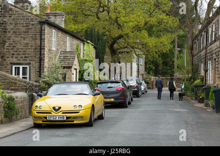 Straßenszene in Esholt Stockfoto