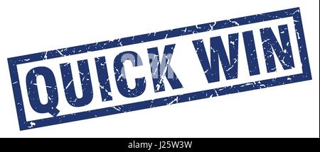 blaues Quadrat Grunge quick-Win Stempel Stock Vektor